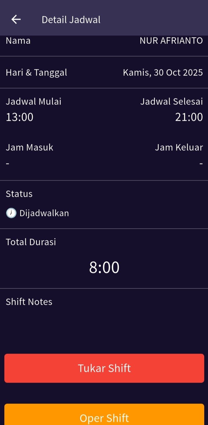 konfirmasi tukar shift  